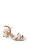 Aerosoles Cinzia Block Heel Sandal In Gold Metallic Faux Leather