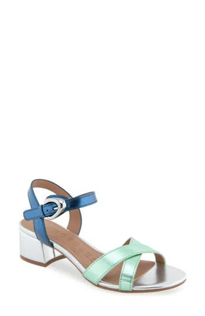 Aerosoles Cinzia Block Heel Sandal In Metallic Multi Faux Leather