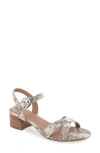 Aerosoles Cinzia Block Heel Sandal In Roccia Printed Snake Faux Leather