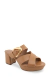 Aerosoles Collin Platform Sandal In Doe Leather