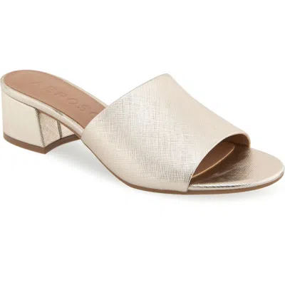 Aerosoles Como Slide Sandal In Gold Metallic Faux Leather