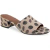 Aerosoles Women's Como Round Toe Slide Sandals In Natural Faux Suede