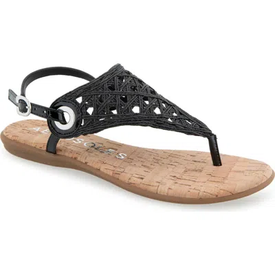 Aerosoles Conclusion Slingback Sandal In Black Crochet Raffia