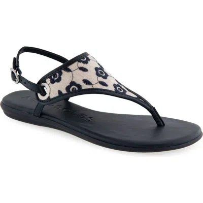Aerosoles Conclusion Slingback Sandal In Natural,navy Floral Linen