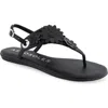 Aerosoles Connie Flower Slingback Sandal In Black Faux Leather