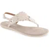 Aerosoles Connie Flower Slingback Sandal In Eggnog Faux Leather