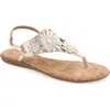 Aerosoles Connie Flower Slingback Sandal In Gold Metallic Textured Faux Leather