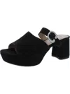 Aerosoles Cosmic Womens Suede Strappy Block Heel In Black
