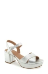 Aerosoles Cosmos Sandal In Silver Metallic Faux Leather