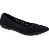 Aerosoles Danielle Knit Flat In Black Textured Knit Fabric