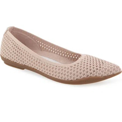 Aerosoles Danielle Knit Flat In Cipria Textured Knit Fabric