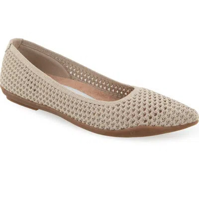 Aerosoles Danielle Knit Flat In Gold Metallic Knit