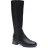 Aerosoles Daria Knee High Boot In Black Grainy Pu