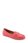 Aerosoles Day Bit Driving Loafer In Coral Lizard Embossed Leather