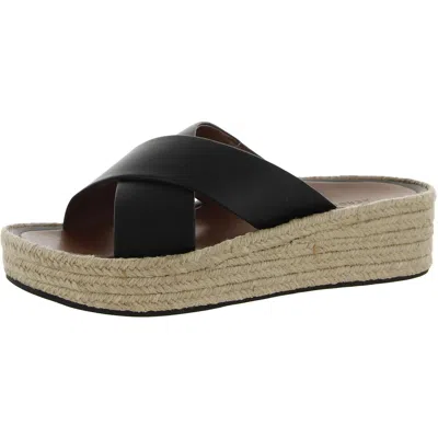 Aerosoles Day Womens Slip On Heeled Espadrilles In Black