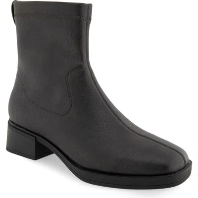 Aerosoles Dazzy Square Toe Boot In Java Stretch Pebbled Faux