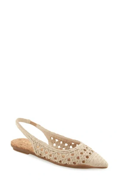 AEROSOLES AEROSOLES DIEGO SLINGBACK POINTED CAP TOE RAFFIA FLAT