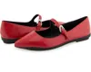 Aerosoles Diva Flat Women's Red Shiny Leather Pointed Toe Mary Jane Zogg1007 In Red