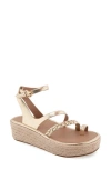 Aerosoles Dolly Espadrille Sandal In Soft Gold Patent
