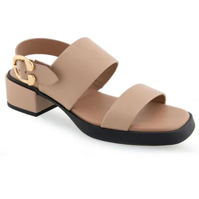 Aerosoles Dove Womens Belted Manmade Block Heel In Natural