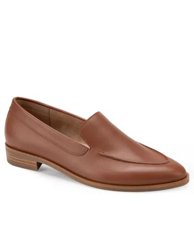 Aerosoles East Side Loafers In Brown Genuine Leather