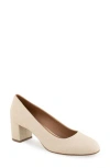 Aerosoles Ebel Block Heel Pump In Light Stone Lizard Embossed Faux Leather