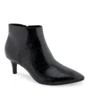 Aerosoles Edith Faux Leather Bootie In Black Crocodile Faux Leather - Polyureth