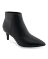 Aerosoles Edith Womens Faux Leather Ankle Booties In Black Faux Leather - Polyurethane