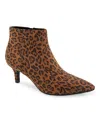 Aerosoles Edith Faux Leather Bootie In Camel Leoaprd Faux Suede