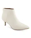 Aerosoles Edith Faux Leather Bootie In Eggnog Smooth Faux Leather - Polyurethan