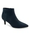 Aerosoles Edith Faux Leather Bootie In Navy Faux Suede