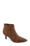 Aerosoles Edith Faux Leather Bootie In Camel Leoaprd Faux Suede