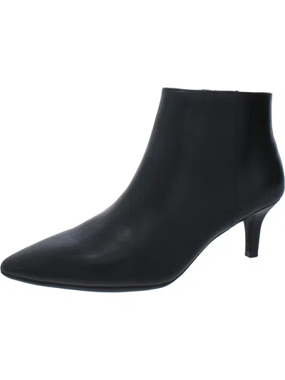 Aerosoles Edith Womens Faux Leather Ankle Booties In Black
