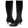 Aerosoles Epic2 Boot Womenblack Faux Leather Kitten Heel Knee High Zogg1642 In Black