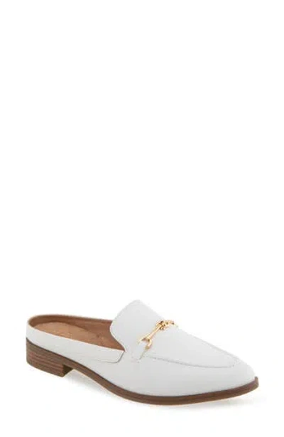 Aerosoles Erik Bit Mule In Bright White Faux Leather