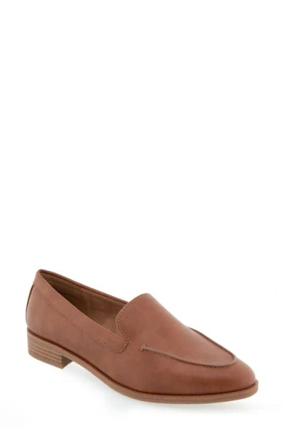 Aerosoles Everest Loafer In Dark Tan Faux Leather