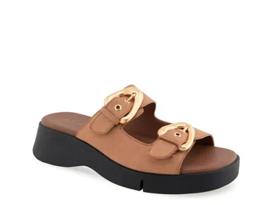 Aerosoles Faith Suede Flat Sandal In Multi