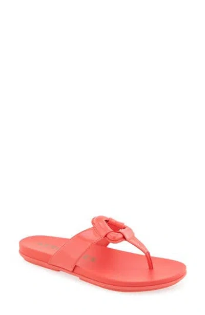 Aerosoles Fallon Harness Sandal In Coral Patent Faux Leather