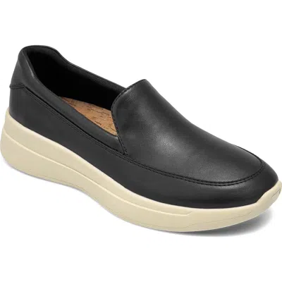 Aerosoles Felice Croc Embossed Sneaker In Black