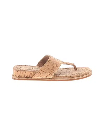 Pre-owned Aerosoles Flip Flops In Tan