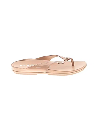Pre-owned Aerosoles Flip Flops In Tan