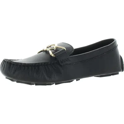 Aerosoles Gaby Womens Embellished Leather Moccasins In Black