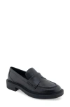 Aerosoles Garett Penny Loafer In Black Leather