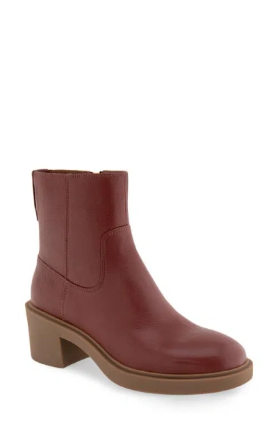 Aerosoles Garie Block Heel Bootie In Clay Soft Calf Leather