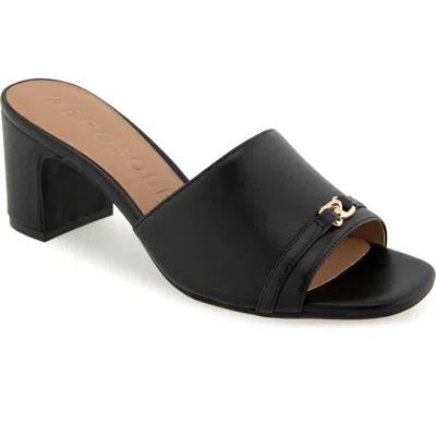 Aerosoles Gela Slide Sandal In Black Leather
