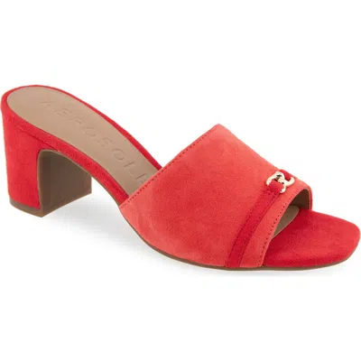 Aerosoles Gela Slide Sandal In Coral Suede