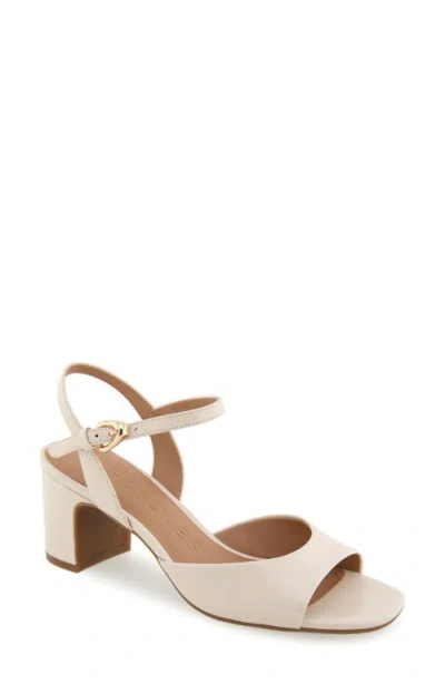 Aerosoles Gerda Ankle Strap Sandal In Eggnog Shiny Leather
