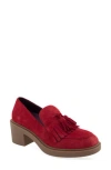 Aerosoles Gibes Fringe Loafer In Pomegranate Suede