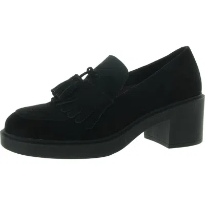 Aerosoles Gibes Womens Suede Fringe Loafers In Black