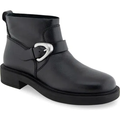 Aerosoles Gill Bootie In Black Burnished Leather